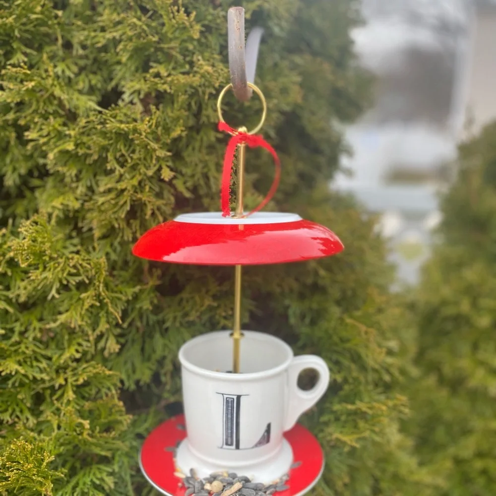 Tea Cup Bird Feeder Garden Ornament Perfect for Mother’s Day